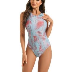 4Pcs Womens Fashion Print One piece Swimsuit