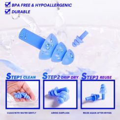 30 Prs Wholesale Eco Friendly Swimming Waterproof silicone Earplugs